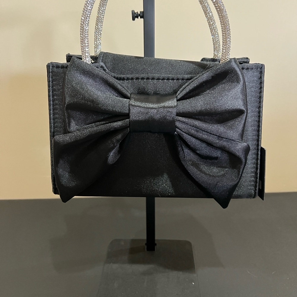 House Of Harlow | Black Mini Bag w/ Removable Crossbody & Rhinestone Handles 🖤💎 - Picture 4 of 12